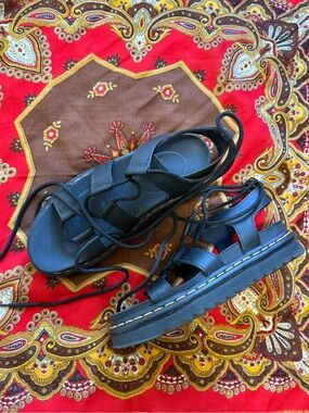 Dr. Martens Nartilla -Black Lace-Up Platform Sandals